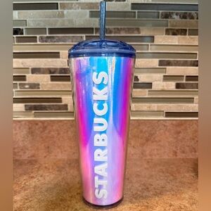Iridescent Starbucks tumbler 24oz 2023 EUC